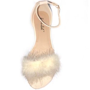 NEW furry back strap sandals